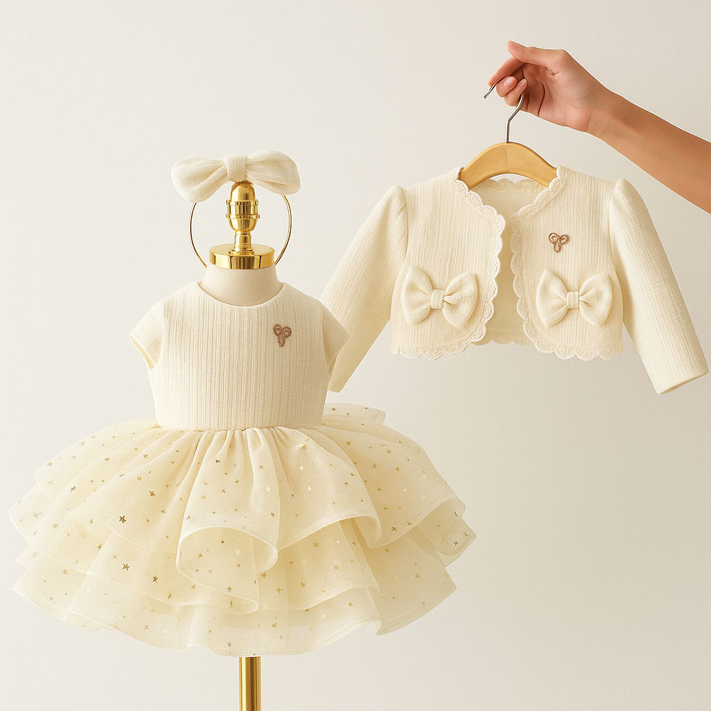 Star Light Whisper girls party dress fabric and design detail