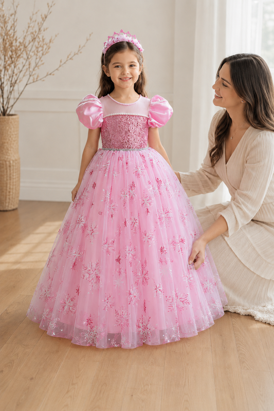 Elsa Princess Long Dress with Overlay