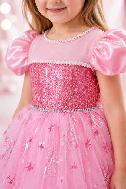 Elsa Princess Long Dress with Overlay