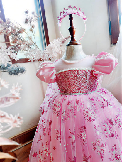 Elsa Princess Long Dress with Overlay