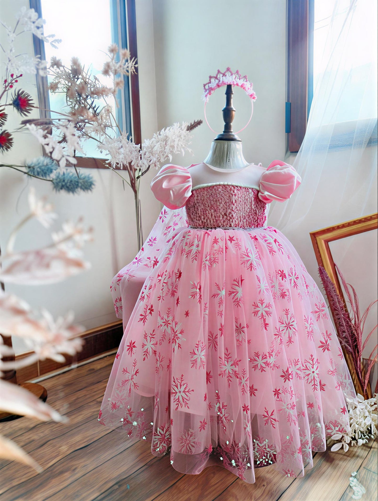 Elsa Princess Long Dress with Overlay