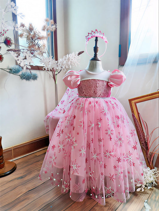 Elsa Princess Long Dress with Overlay