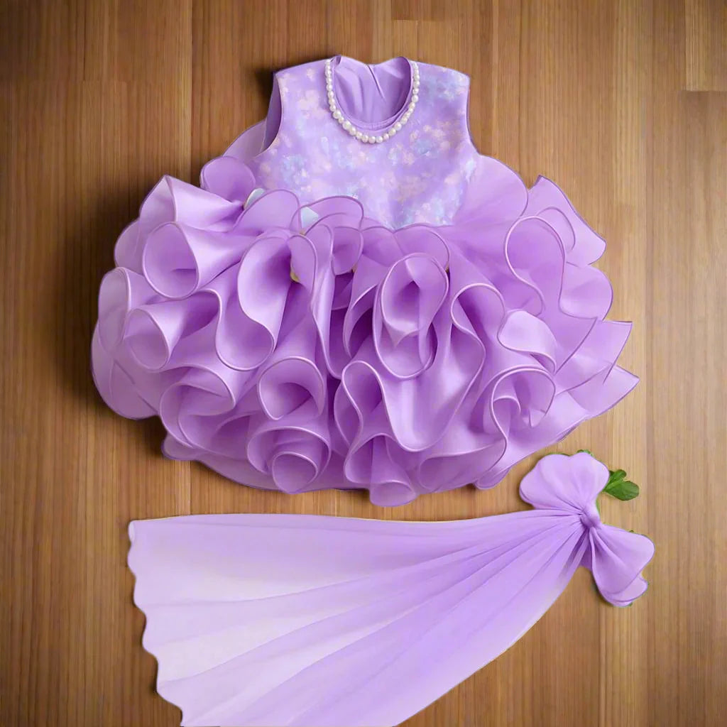 Lilac Bloom lilac birthday party dress for girls full view
