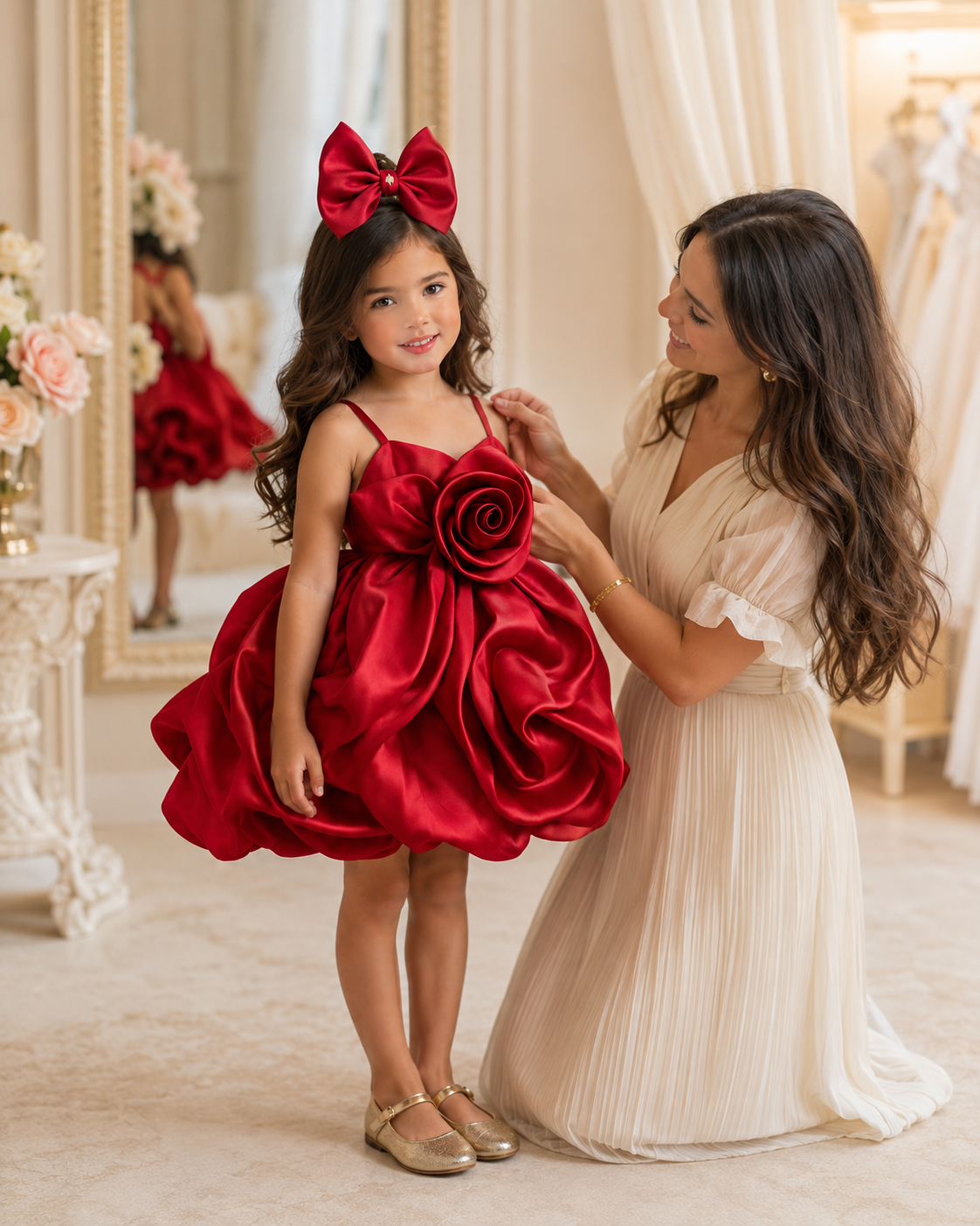 Scarlet Rose red occasion dress for girls full view