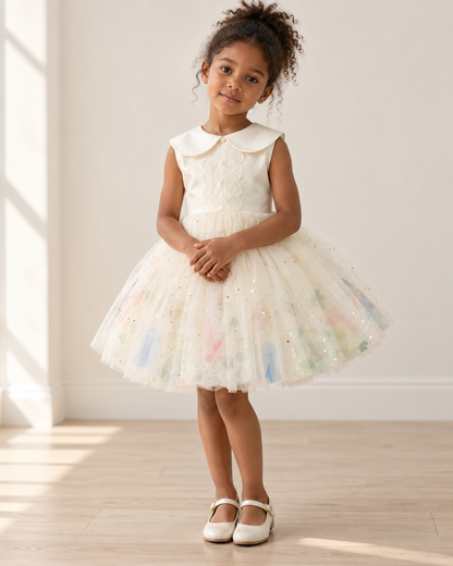 Twinkle Belle star tulle princess dress for girls on child model