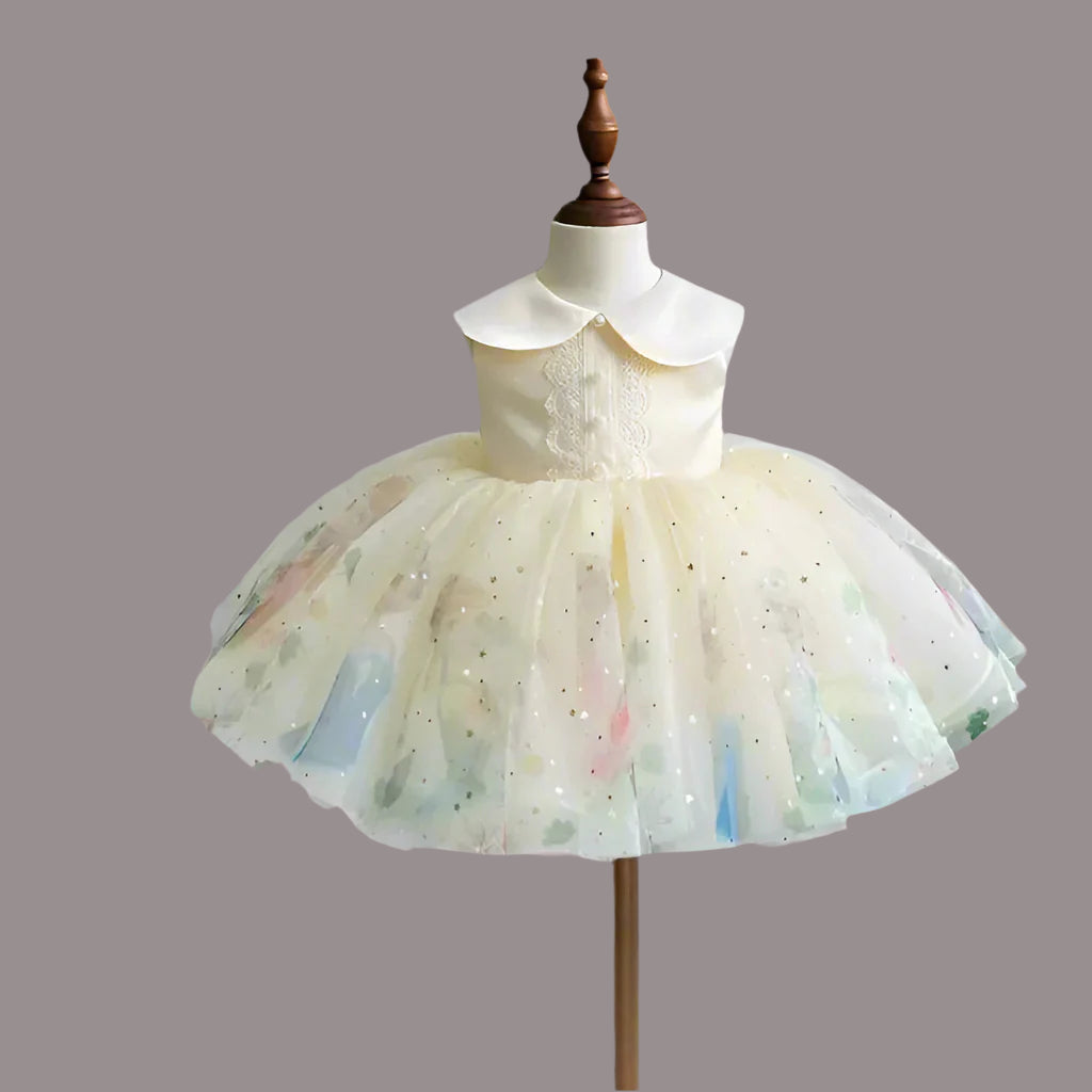 Twinkle Belle girls princess dress sparkling star tulle detail
